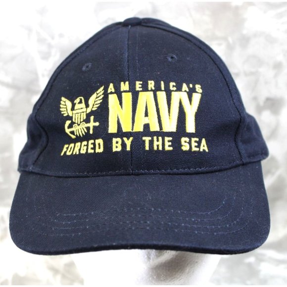 USA Made America’s Navy Forged By The Sea Ball Cap Adjustable Blue - Picture 1 of 7